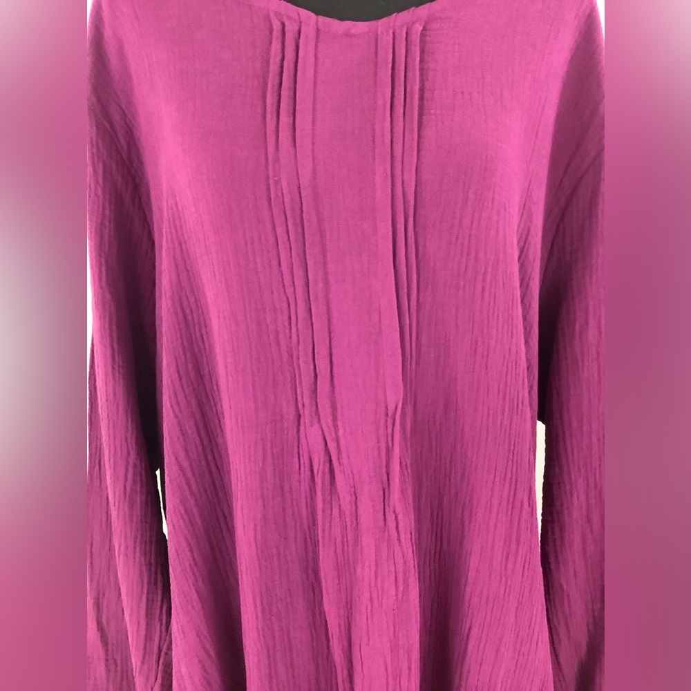 NEW Cotton Oversized caftgan Dress eggplant purple LARGE - Picture 9 of 12